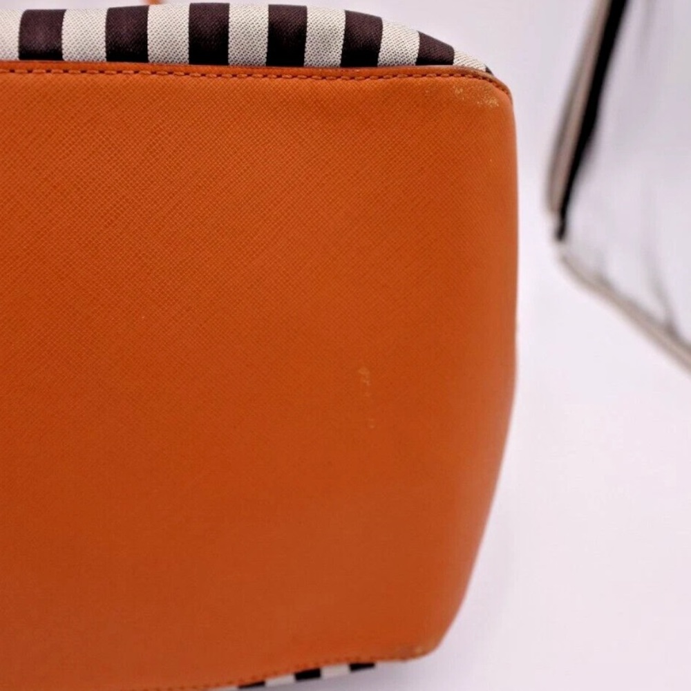 SOLD LIVE!Henri Bendel NY Striped Canvas W 57th Tote w/ Dust Bag 22WX12HX6D - Picture 9 of 13